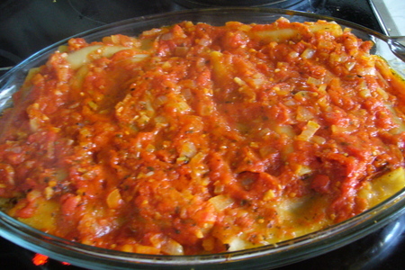 Каннеллони с квашеной капустой под томатным соусом: шаг 6