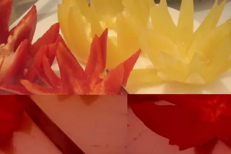 Фаршированые цветы из перца /версия для моей внучки/: шаг 3