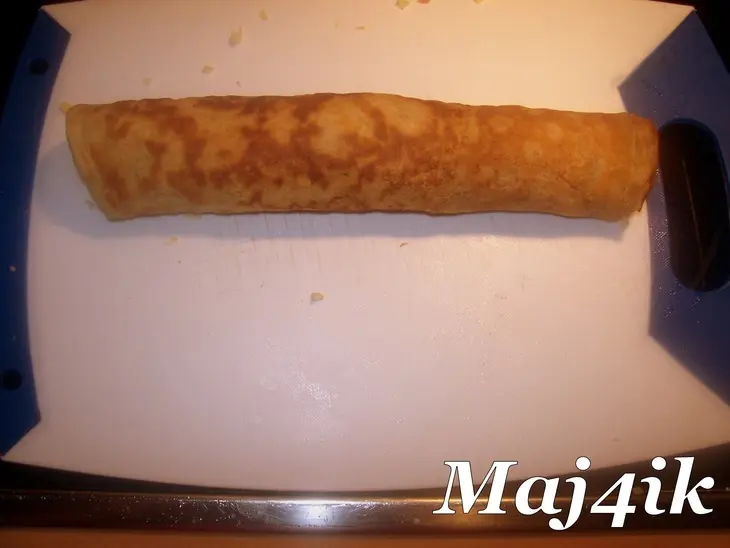Заливной блинчатый кекс-пирог с начинкой: шаг 3