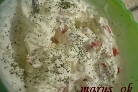 Мешочки блинные с сырным кремом и копченой семгой: шаг 2