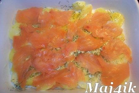 Сливочно-картофельный гратен с лососем и другими вкусностями: шаг 4