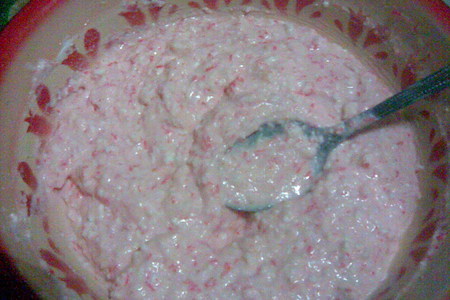 Розовый десерт на основе творога и киселя: шаг 2
