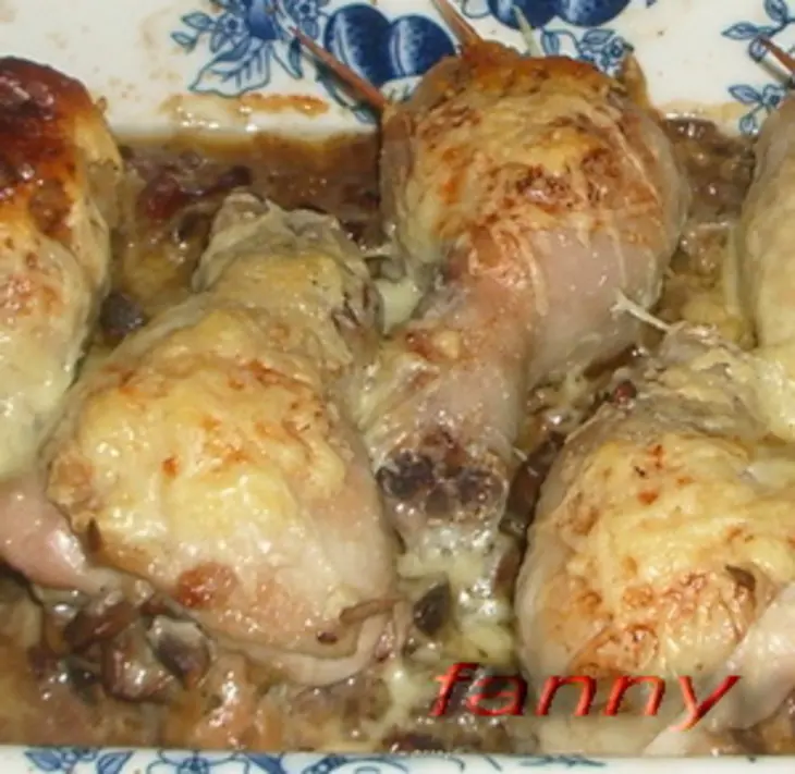 Куриные голени,  фаршированные грибами и печенкой: шаг 2