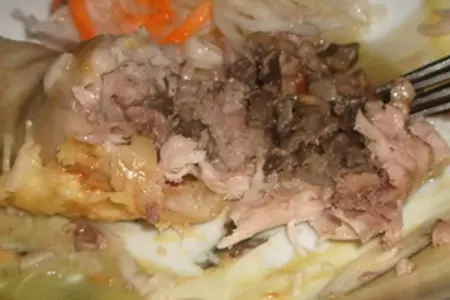 Куриные голени,  фаршированные грибами и печенкой: шаг 4