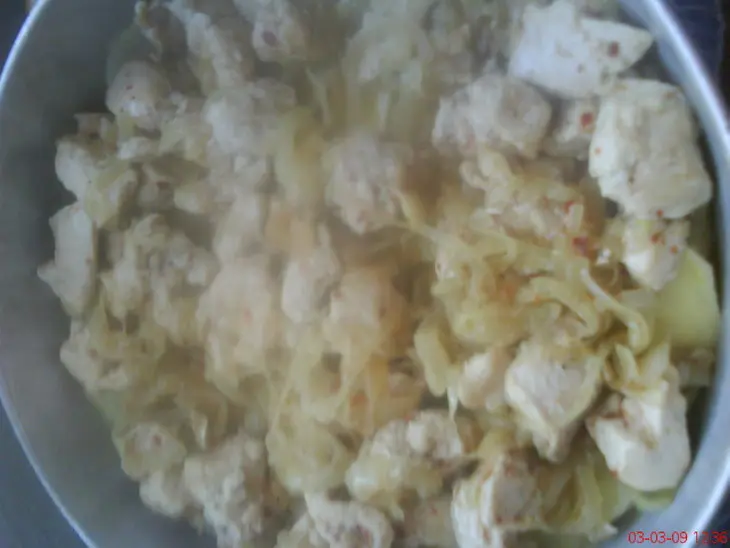 Запеканка с грибами ,картошкой и курицей: шаг 2