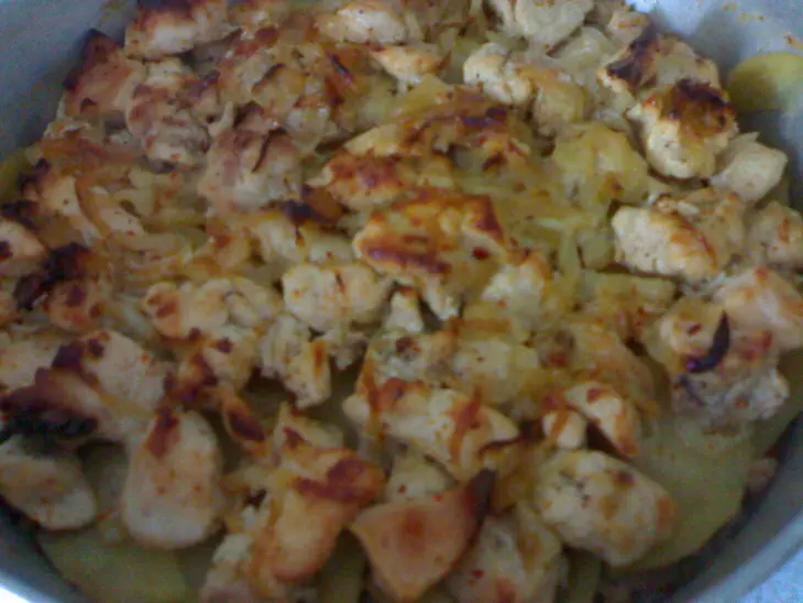 Запеканка с грибами ,картошкой и курицей: шаг 4