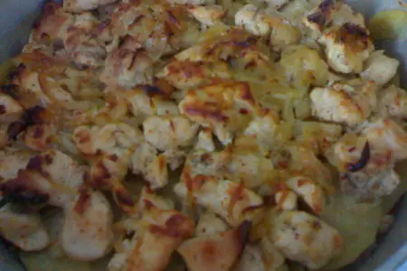 Запеканка с грибами ,картошкой и курицей: шаг 4