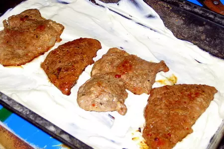 Мяско под грибной шубкой.: шаг 3