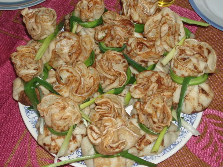 Блины "грибной мешочек с курочкой": шаг 1