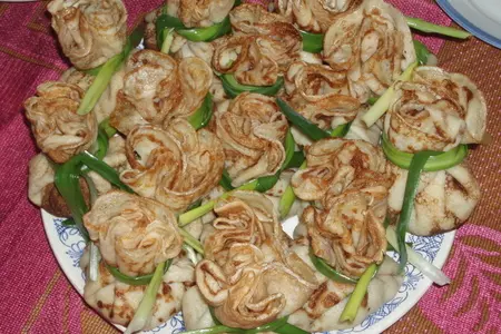 Блины "грибной мешочек с курочкой": шаг 1
