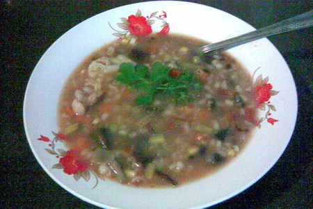 Густой перловый суп с грибами и овощами (постный): шаг 2