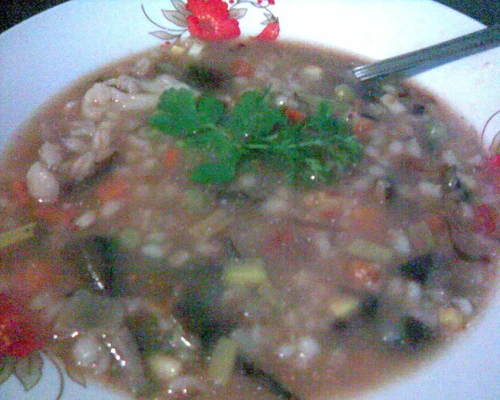 Густой перловый суп с грибами и овощами (постный): шаг 3