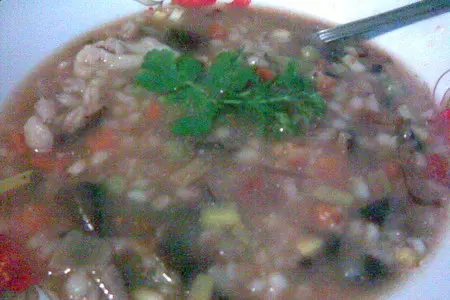 Густой перловый суп с грибами и овощами (постный): шаг 3