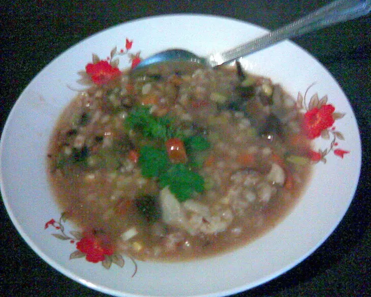 Густой перловый суп с грибами и овощами (постный): шаг 5