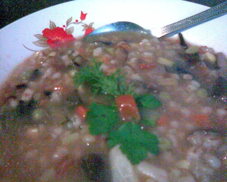 Густой перловый суп с грибами и овощами (постный): шаг 6