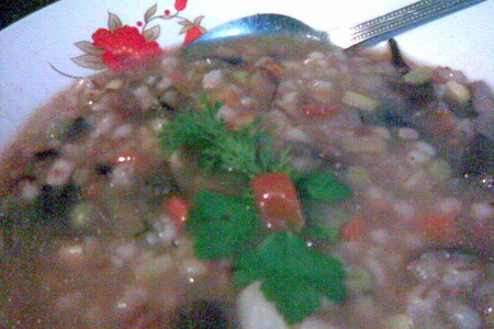 Густой перловый суп с грибами и овощами (постный): шаг 6