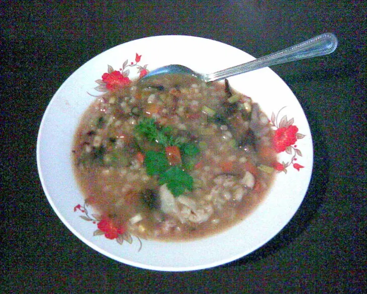 Густой перловый суп с грибами и овощами (постный): шаг 8