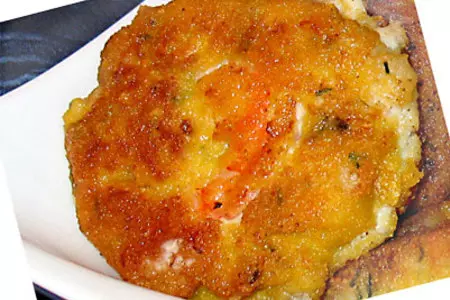 Зразы из морского окуня с креветками,жареные в кукурузных хлопьях: шаг 3