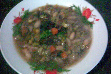Густой грибной суп с  фасолью и овощами (постный): шаг 3