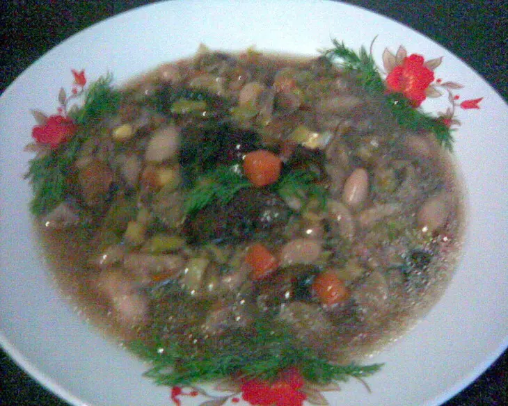 Густой грибной суп с  фасолью и овощами (постный): шаг 4