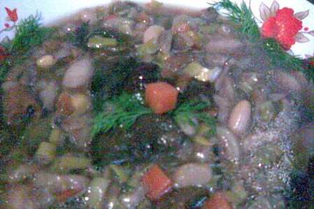 Густой грибной суп с  фасолью и овощами (постный): шаг 5