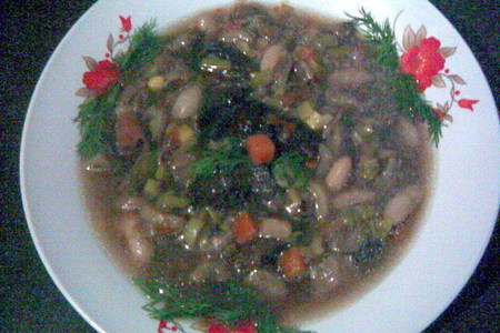 Густой грибной суп с  фасолью и овощами (постный): шаг 6