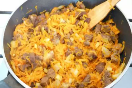 Мясо + овощи + лаваш = "сюрприз".: шаг 3