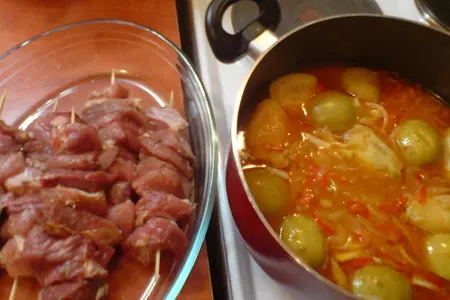 "мясо по-восточному" в кисло-сладком соусе: шаг 6