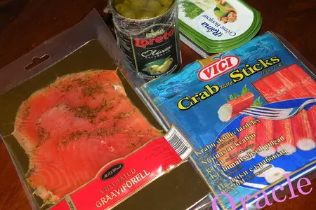 Фаршированные крабовые рулики и канапешки: шаг 1