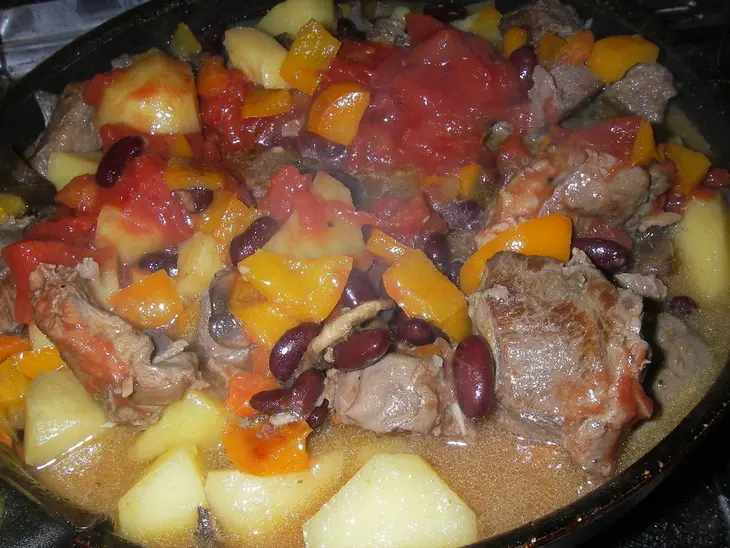 Рагу из баранины с фасолью и овощами: шаг 7