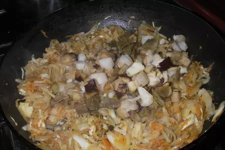 Куриные рулеты с белыми грибами и квашеной капустой: шаг 2