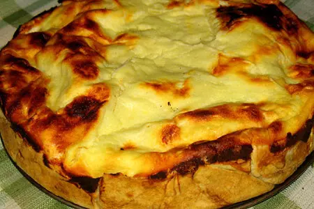 Пирог с курагой и творогом из турецкого теста юфка: шаг 7