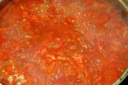 Филе морского окуня в шубке из шпината на соусе из паприки: шаг 4