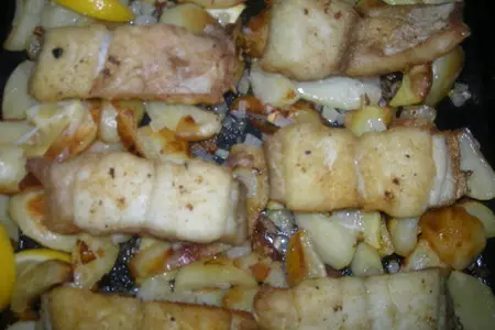 Сом с лимоном и картофелем: шаг 3