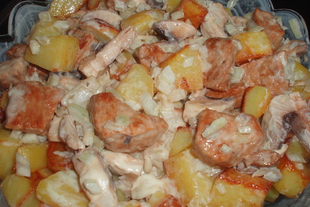 Картофель в горшочке с мясом и грибами: шаг 4