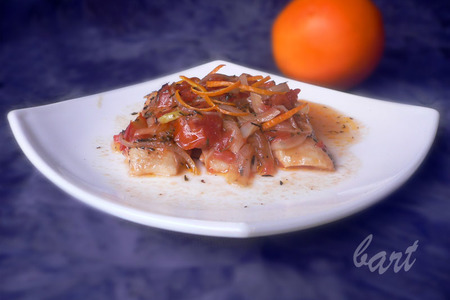 Филе рыбы в томатно-апельсиновом соусе.: шаг 1