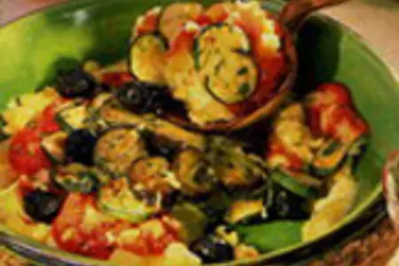 Овощи, запеченные с картофельным пюре