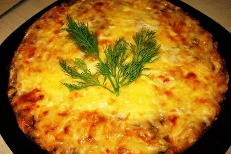 Закусочный пирог из грибов сыра и фасоли "счастливый вечер"