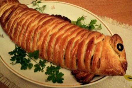 Пирог с рыбой «золотая рыбка»