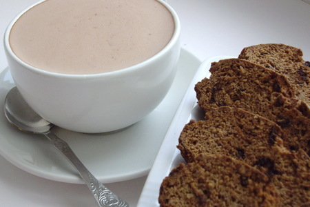 Фото к рецепту: Ванильное какао с шоколадно-фундучным бискотти