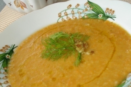 Суп-пюре из чечевицы с морковью