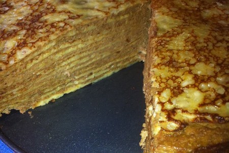 Фото к рецепту: Блинный пирог с начинкой из паштета