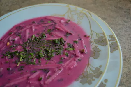 Борщ холодный с яблоками  (фм "книга о вкусной и здоровой пище")
