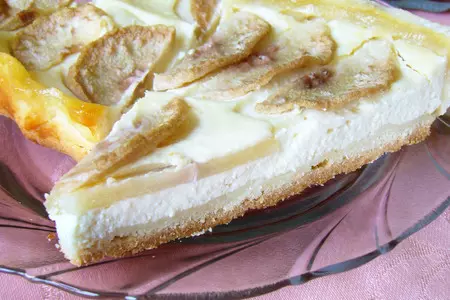 Творожный тарт с грушами.