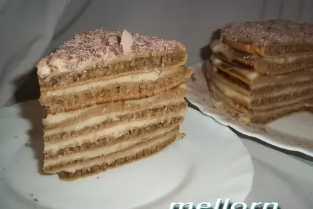 Кофейный торт с заварным кремом (на сковороде)