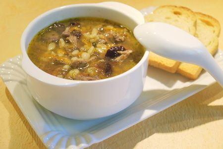 Фото к рецепту: Утиный суп с пшеницей