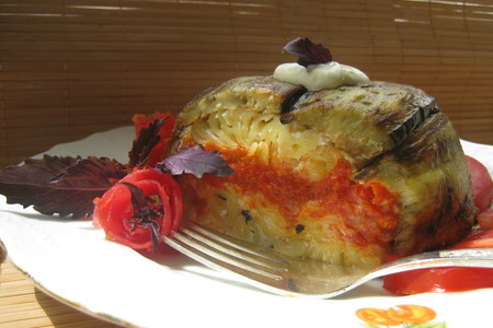 Баклажановые шары  - макароны с сыром запечённые в баклажанах (ricotta,eggplant and pasta timbales)