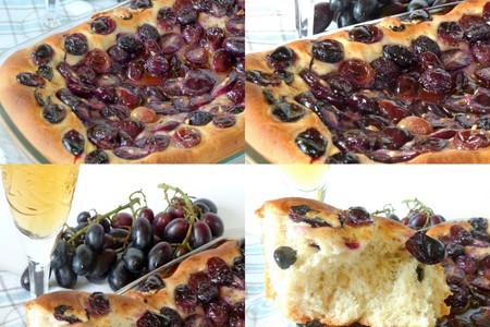 Фото к рецепту: Итальянский постный пирог с виноградом