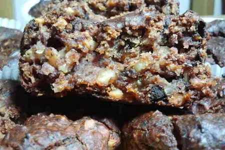Фасолевые маффины с орехами и кусочками шоколада (дуэль))