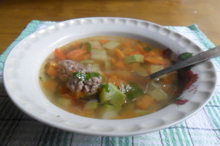Овощной суп с фрикадельками "последний привет лета"